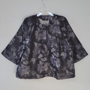 Isaac Mizrahi Live Floral Jacket, Size Large